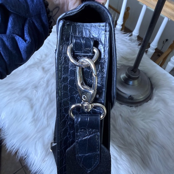 BEIS Elegant Black Croc-Embossed Women's Laptop Bag Good Condition Normal Wear - Picture 5 of 8